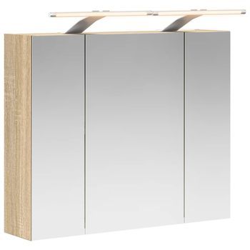 Armario Con Espejo De Baño Roble Sonoma 60 X 14,5 X 50 Cm Vidaxl