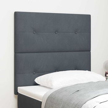 Vidaxl Cabecero Gris Oscuro 90 Cm Terciopelo