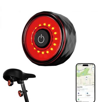 BIKIGHT DW-32 Luz trasera para bicicleta con posicionamiento IPX64 impermeable recargable USB-C localizador anti pérdida