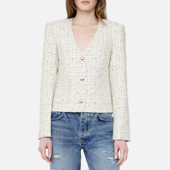 Anine Bing Anitta Checked Tweed Jacket - M
