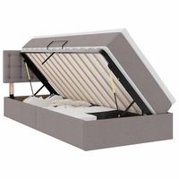 cama con almacenamiento y colchon taupe 100 x 200 cm terciopelo vidaxl