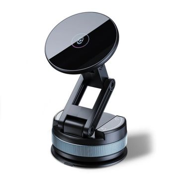 Soporte para teléfono de coche con succión magnética y vacía, plegable y extensible, para parabrisas/tablero, compatible