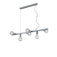 lampara colgante fabian en hierro lacado blanco y plata 6 luces l101 x 16 bl293-6-arg