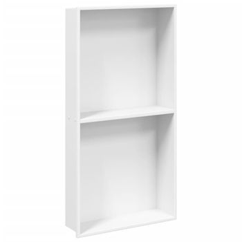 Hornacina Ducha Acero Inoxidable Blanco Mate 32x62x9 Cm Vidaxl