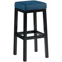 taburete de bar taylor altura del asiento 83 cm estructura de metal negro tela azul 37x37x83 cm clp