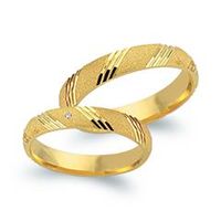 alianzas 18 quilates oro amarillo con diamante