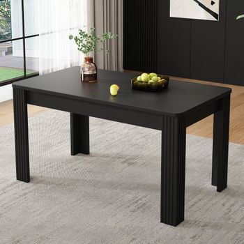 Mesa de comedor moderna rectangular con 4 patas aglomerado negra