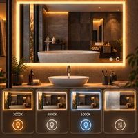 kibath espejo led urb 25w rectangular de 80 cm x 60 cm espejo 6000k