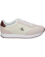 zapatillas de piel para mujer calvin klein w018280hj beige y rosa 39