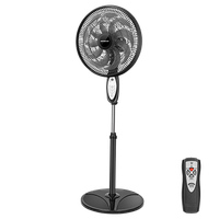 aigostar cynric - ventilador de pie silencioso 45w 9 aspas mando a distancia 3 velocidades 3 modos temporizador 75 horas oscilante 70 ventilador de altura ajustable base antideslizante
