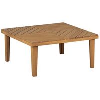 mesa de centro de madera de acacia clara 70 x 70 cm tablero listones baratti