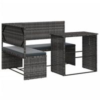sofa de jardin  sofa de exterior en forma de l con mesa y cojines ratan pe gris