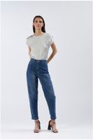 vaqueros denim mom fit medium blue