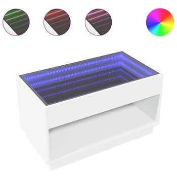 Mesa De Café - Mesa De Centro Con Infinity Led Blanco 90x50x50 Cm