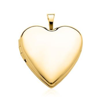 Relicario en forma de corazón grabable en oro de 14 quilates