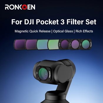 Ronkoen Juego de filtros magnéticos ND/CPL para accesorios combinados DJI OSMO Pocket 3 Creator, filtros de densidad neutra para cámara de acción