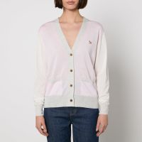 maison kitsune baby fox patch wool cardigan - xs