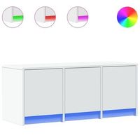 mueble de tv  mueble de salon  gabinete de tv con led madera de ingenieria blanco 97x34x40 cm