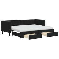 sofa cama nido con cajones terciopelo negro 80x200 cm vidaxl