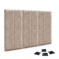 dhome juego de 6 paneles tapizados de lana ecologica pack autoadhesivos para pared acusticos absorbentes proteccion marron claro 60x20cm x6