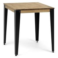 mesa lunds cuadrada 100x100x75cm negra en madera maciza de pino acabado vintage estilo industrial box furniture
