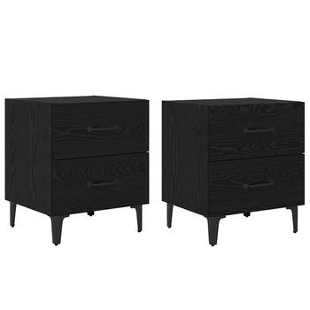 Mueble Cama 2 Uds. Roble Negro 40 X 35 X 47,5 Cm Vidaxl