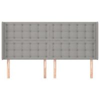 cabecero cama mueble de dormitorio con orejas de tela claro 163 x 16 x 118128 cm gris m020003237
