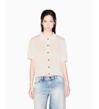 A|X Armani Exchange para mujer. XW001911AF21575U6275 Cárdigan Corta beige (M), Casual, Viscosa, Manga corta