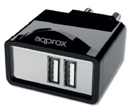 cargador de pared approx 2usb 21a appuats negro