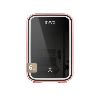 Nevera Mini EVVO F6 Beauty Rosa, 6 L, Enfría y Calienta, Luz LED, AC/DC