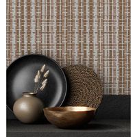 papel pintado vinilico lavable efecto tejido de canas - kisala 680984 de gaulan - rollo de 10 m x 106 m