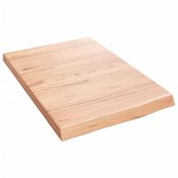 encimera bano madera maciza tratada marron claro 40x60x2-4 cm vidaxl