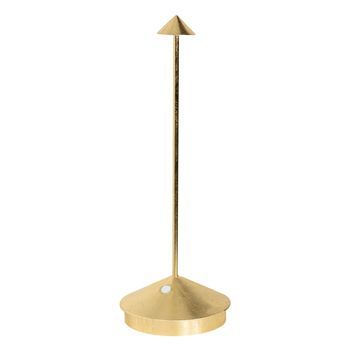 Lámpara De Mesa Led Inalámbrica Recargable Y Regulable Pina Pro Gold Leaf Color Azafrán