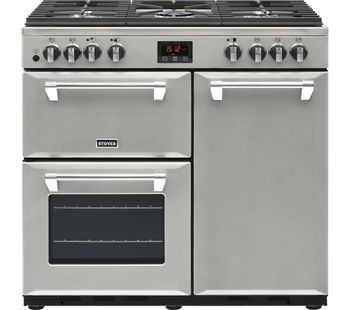STOVES Ellingwood 90DFT MET SV 90 cm Dual Fuel Range Cooker - Metallic Silver, Silver