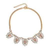 gold-tone statement necklace stones rosa clear