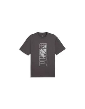 Camiseta Puma Maximal Metallic Relalxed Hombre Dusky Gris