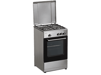 Cocina a gas - Infiniton CC57TAC, Gas Butano, 43 l, 3 Zonas, Libre Instalación, Grill, Horno de gas, Inox