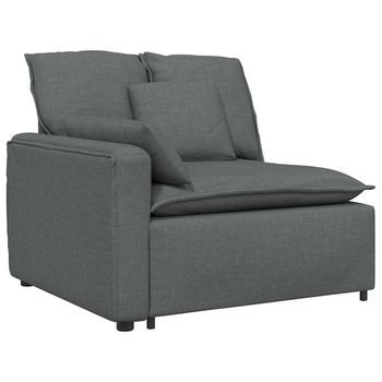 Módulo De Reposabrazos Para Sofá Modular Con Cojines, Gris Oscuro, 100 Cm Vidaxl
