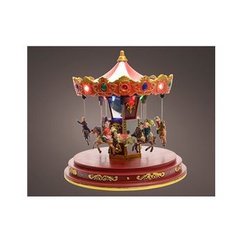 Carrusel De Invierno Con Movimiento Y Luz Led Multicolor Lumineo