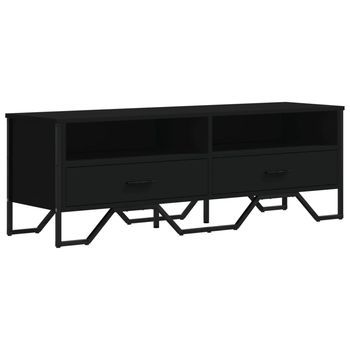 Mueble De Tv Madera De Ingeniería Negro 122x34x41 Cm Vidaxl