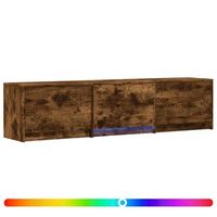 mueble de tv  mueble de salon  gabinete de tv con led con led roble ahumado 165 x 34 x 40 cm