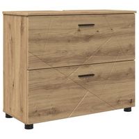 gabinete de bano con cajon roble artesanal 765 x 35 x 64 cm vidaxl