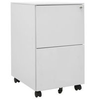 cajonera mueble de oficina con ruedas 2 cajones 39 x 45 x 67 cm en acero gris claro dec024577