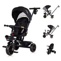 triciclo con capota y mango parental max sport de chipolino - noir
