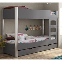 mathy by bols childrens bunk bed in fusion design with trundle or storage drawer - mathy atlantic blue