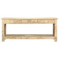 mesa de cafe - mesa de centro pintada a mano madera maciza mango 110x50x45 cm