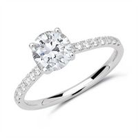 anillo de compromiso 14 quilates oro blanco con diamantes