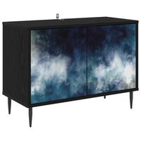 mueble de tv raalte 69 x 33 x 505 cm roble negro vidaxl