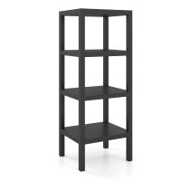 costway estanteria plastico 4 niveles estante organizador estrecho multiusos sin herramientas bano sala lavanderia 38 x 325 x 99 cm negro