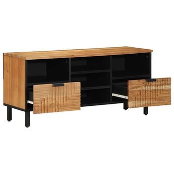 Vidaxl Mueble De Tv Marrón 100 X 33,5 X 46 Cm Madera De Mango Maciza